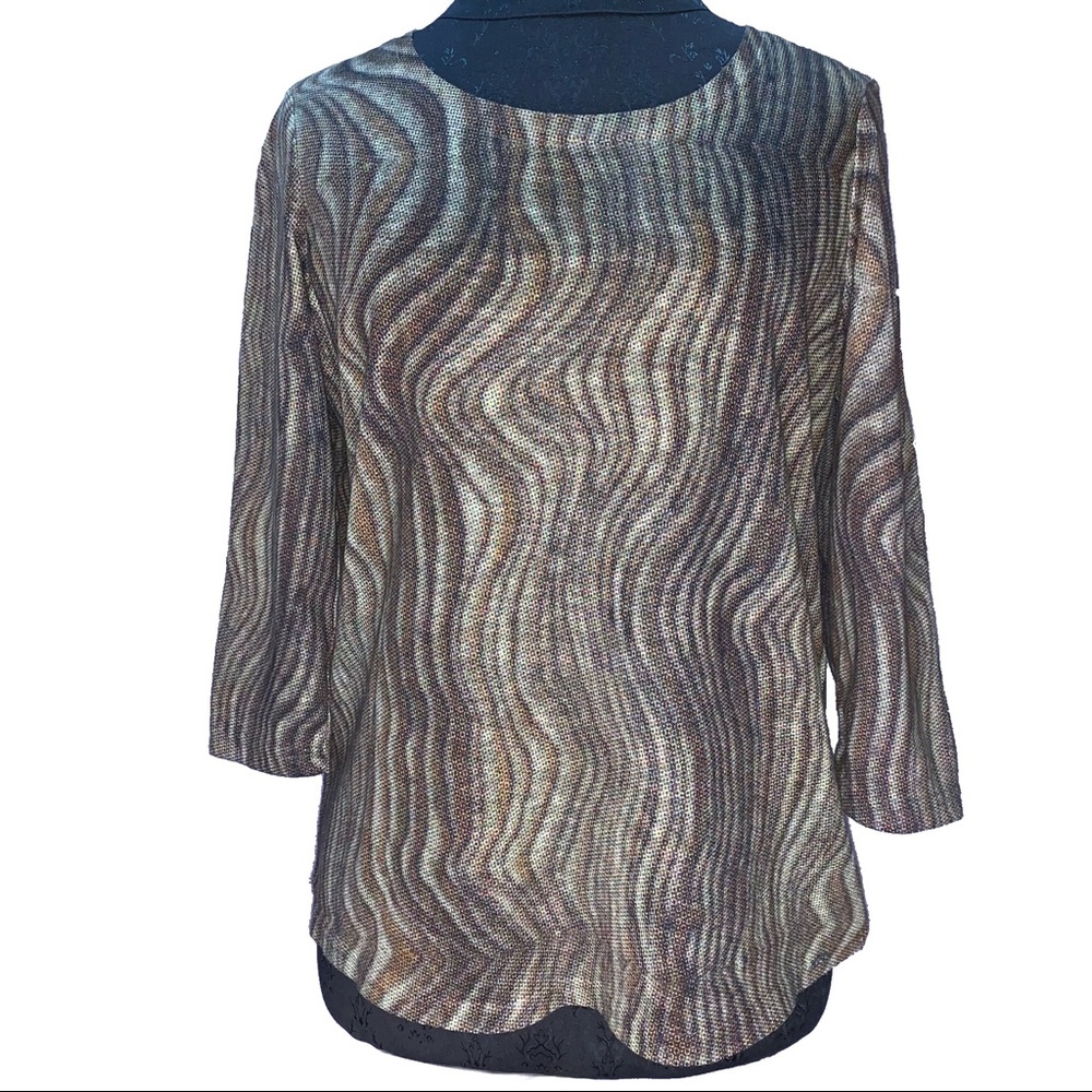 UNIQUE FRENCH DRESSING printed mesh knit (M)